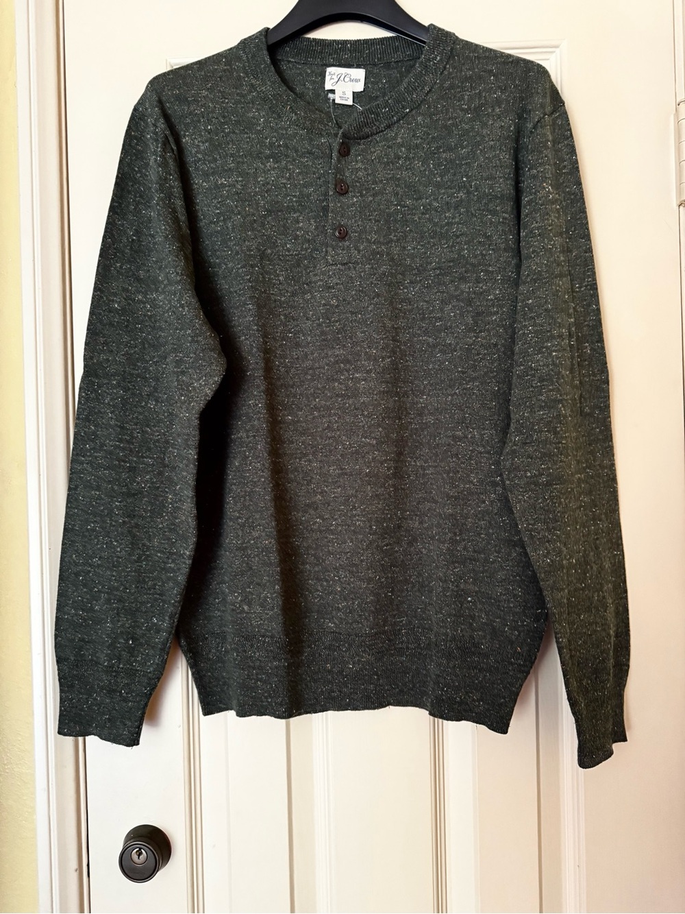 J. Crew Men's Cotton/Silk Donegal Tweed Henley Sweater Size S